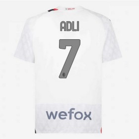 Levné AC Milán Adli 7 Venkovní Fotbalové dresy 2023-24 Krátký Rukáv